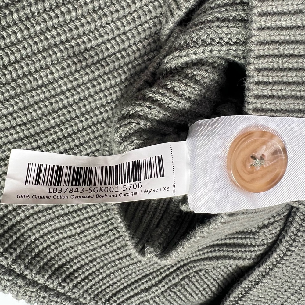 Quince Organic Cotton Oversized Boyfriend Cardigan Sweater Agave Green Size XS - Picture 9 of 14